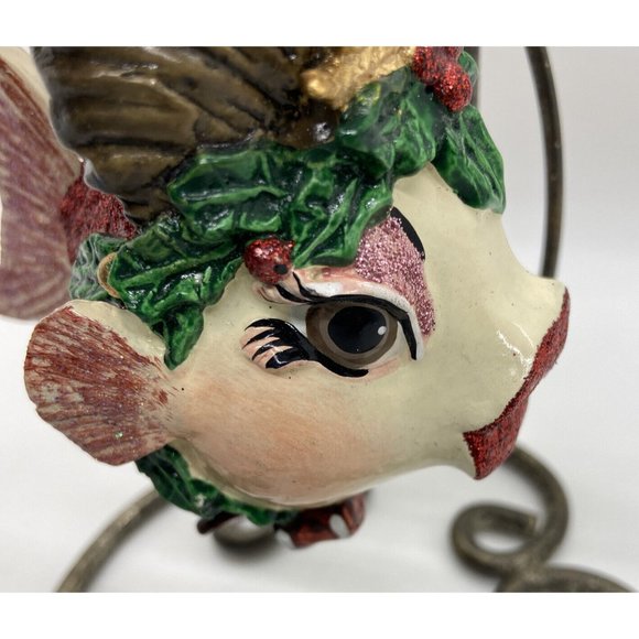 Katherine's Collection red fish lips ornament Christmas tree gold crown glitter - Picture 4 of 13